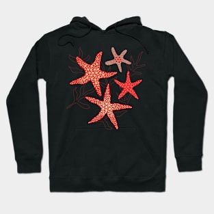 Sea stars - starfish fun in the ocean red colours Hoodie